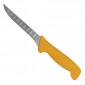 Nóż trybownik Polkars nr 13K, dł. 15 cm prosty, ryflowany żółty